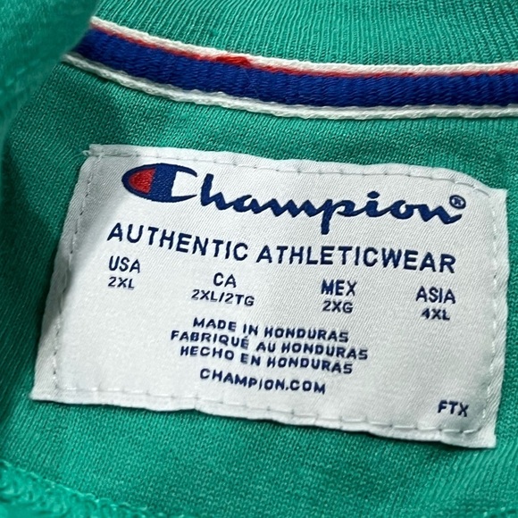Champion Green Crewneck Lightweight Pullover Jumper Sweatshirt Men's - Picture 4 of 4
